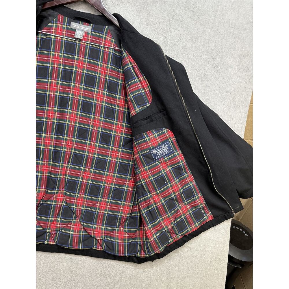 Daniel Cremieux Wool Coat Mens L Black Signature Collection Flannel Lined - Picture 8 of 12